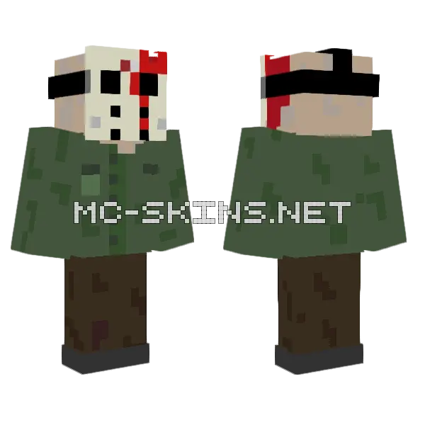 Friday The 13th Jason Voorhees Minecraft skin, front and back