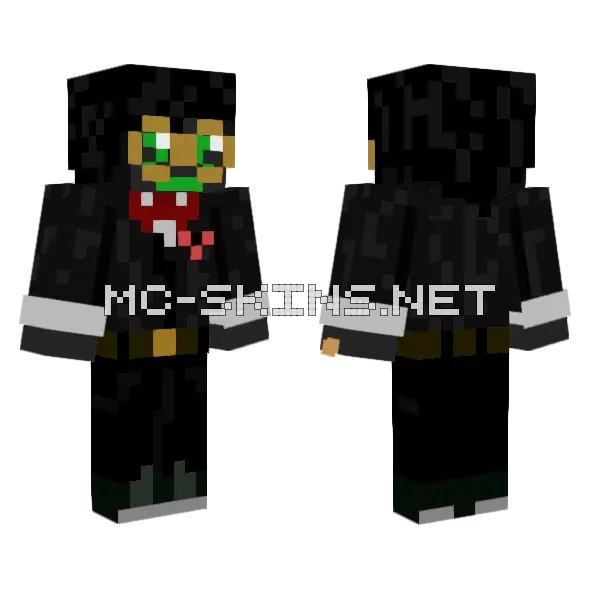 Fried W Big AA Glasses Minecraft skin, front and back
