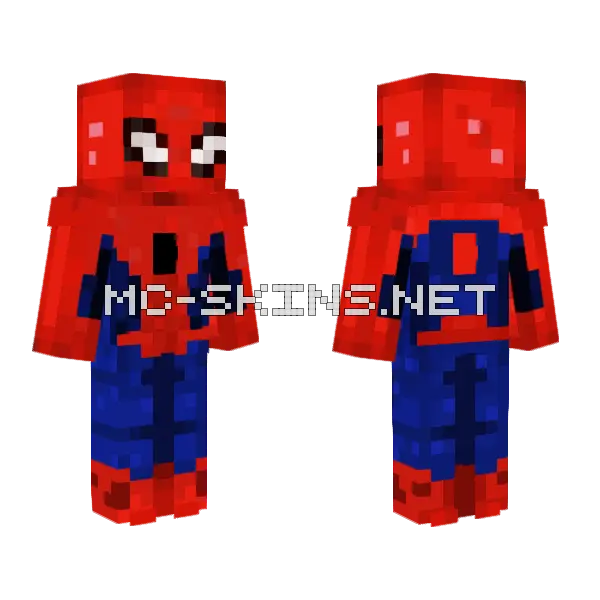 Friendly Neighborhood Spider-Man Minecraft skin, front and back
