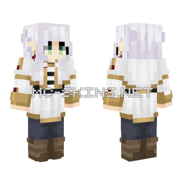 Frieren Minecraft skin, front and back