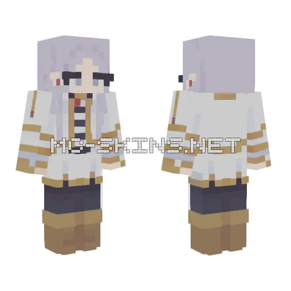 Frieren Beyond Journey's End Minecraft skin, front and back