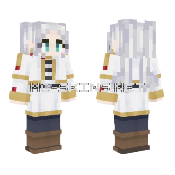 Frieren S1 2nd Attempt Minecraft skin, front and back