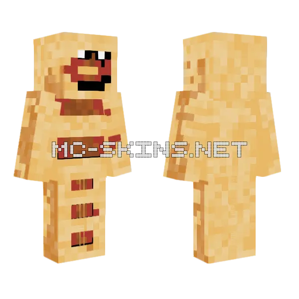 Frikandelbroodje Minecraft skin, front and back