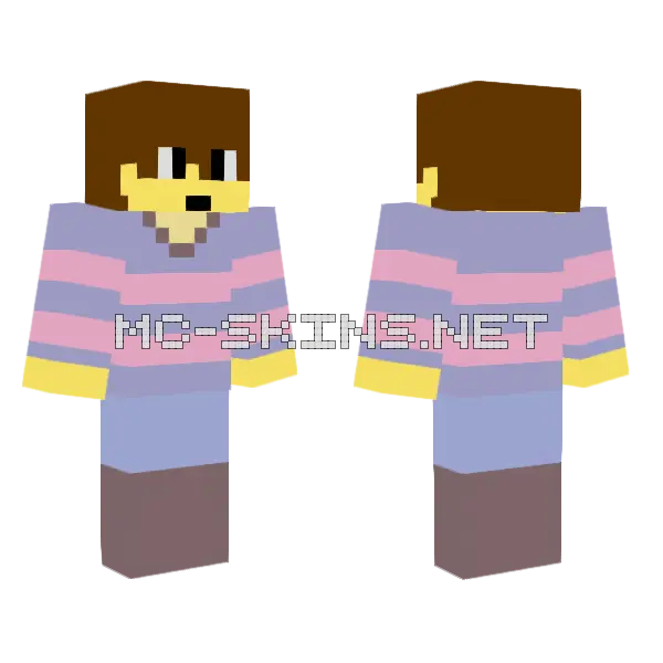 Frisk Minecraft skin, front and back