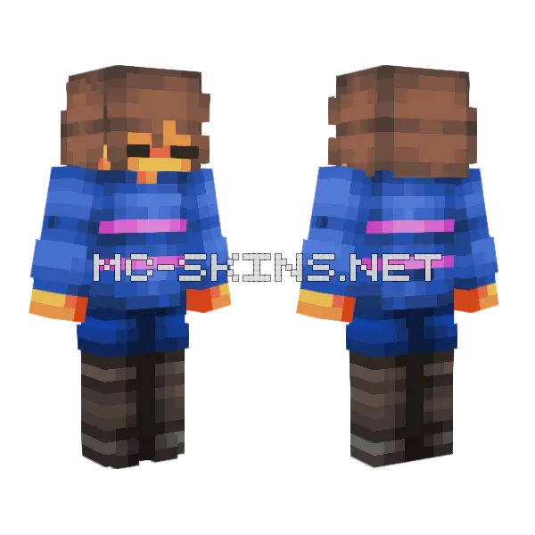 Frisk Minecraft skin, front and back