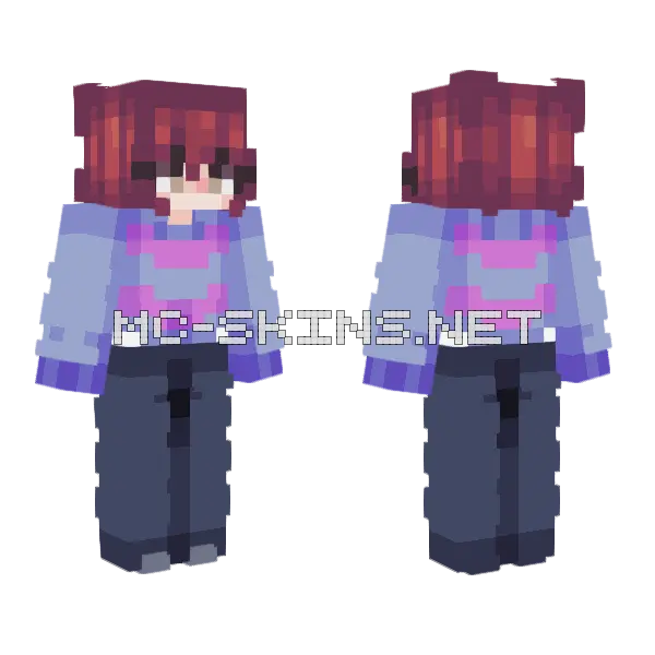 Frisk Minecraft skin, front and back