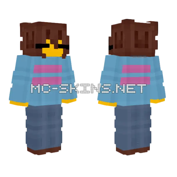 Frisk Female Minecraft skin, front and back