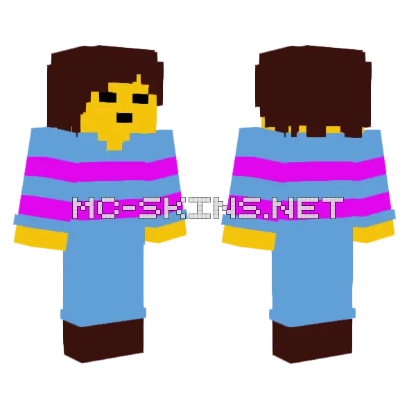 Frisk Undertale Skin Minecraft skin, front and back