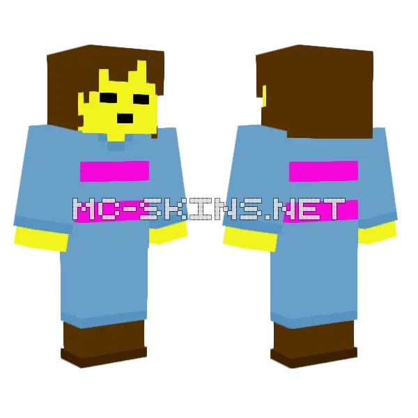 Frisk V 1 1 Minecraft skin, front and back
