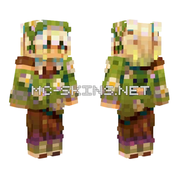 Frog Cardigan Minecraft skin, front and back