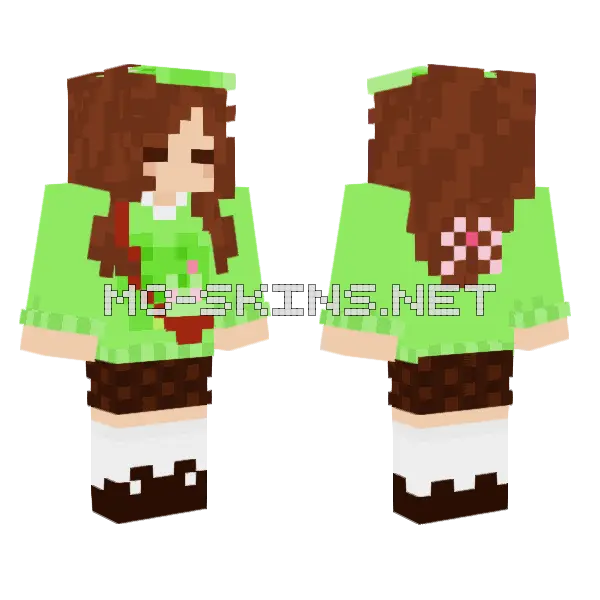 Frog Cultist Girl Minecraft skin, front and back