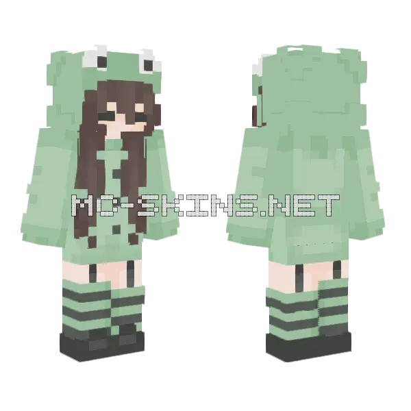 Frog Girl Minecraft skin, front and back