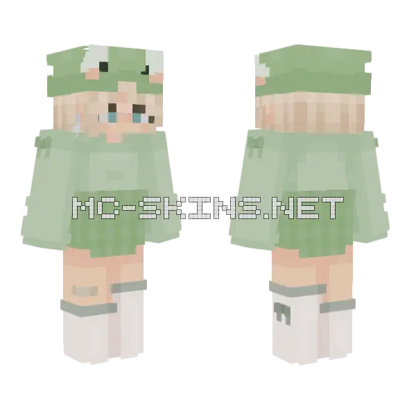 Frog Girl Minecraft skin, front and back