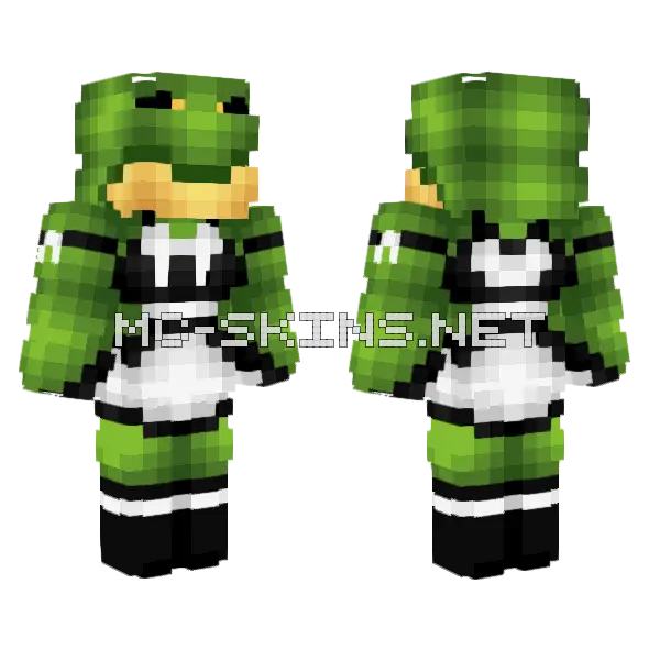 Frog Maid Dress V2 Minecraft skin, front and back