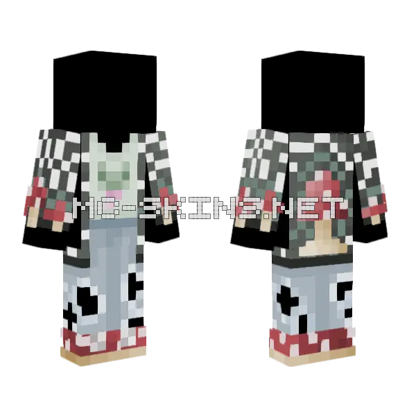 Frog Shirt Mushroom Jacket Minecraft skin, front and back