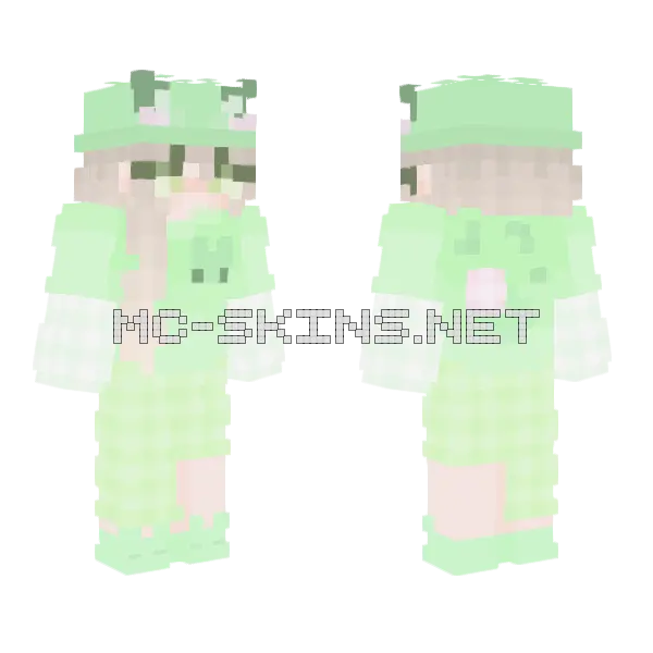 Froggie Girl Minecraft skin, front and back