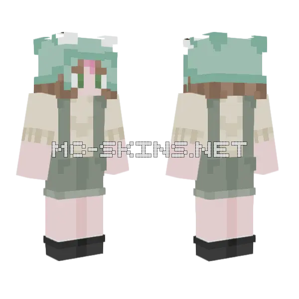 Froggy Girl Minecraft skin, front and back