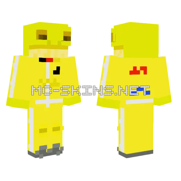 Frogracerbvb Yellow Outfit Minecraft skin, front and back