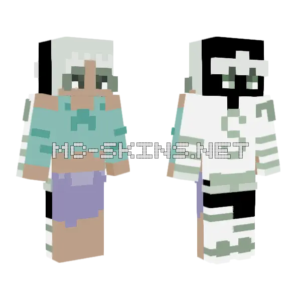 Front Design Reptilia Raffle Minecraft skin, front and back
