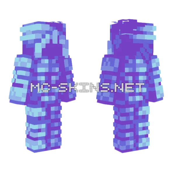 Frostbite Ice Mage Minecraft skin, front and back