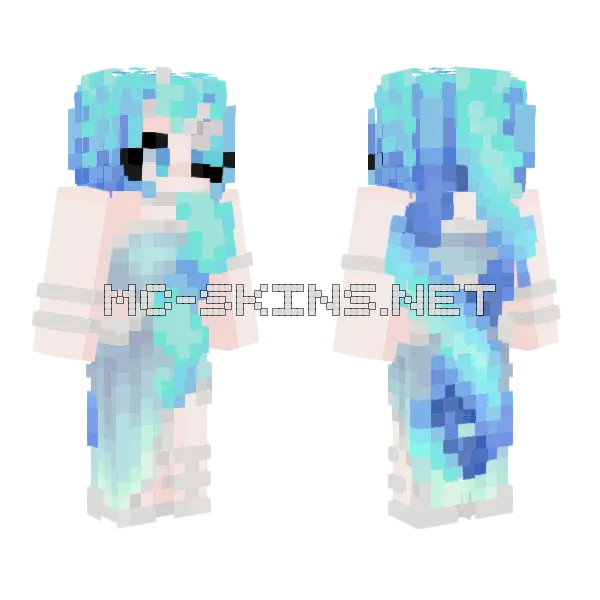 Frosted Ocean Girl Minecraft skin, front and back