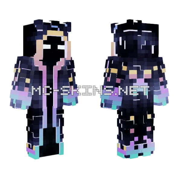 Frosty Synthmage Minecraft skin, front and back