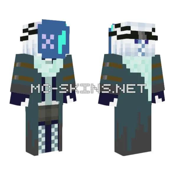 Frosty Winter Outfit Minecraft skin, front and back