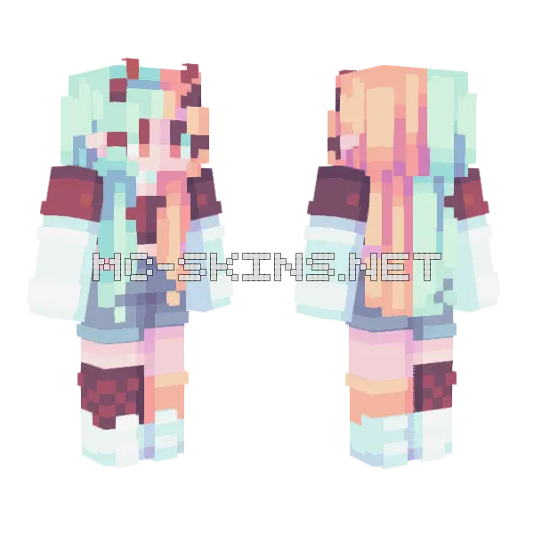 Frozen Flames Minecraft skin, front and back
