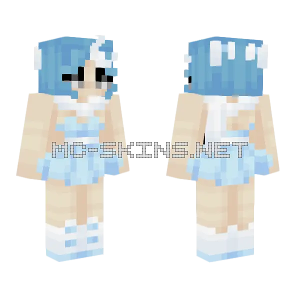 Frozen Heart Blue Ice Rank Minecraft skin, front and back