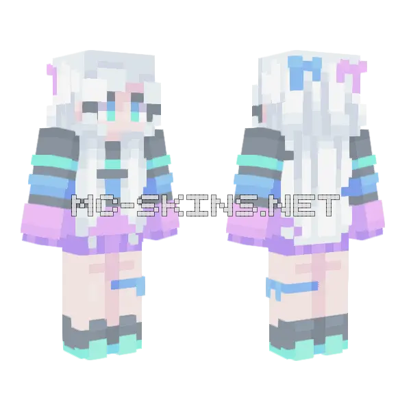 Frozen Sunrise Girl Minecraft skin, front and back