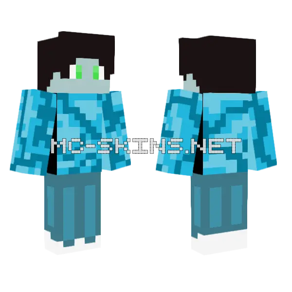 Frozen Winter Phantom Minecraft skin, front and back