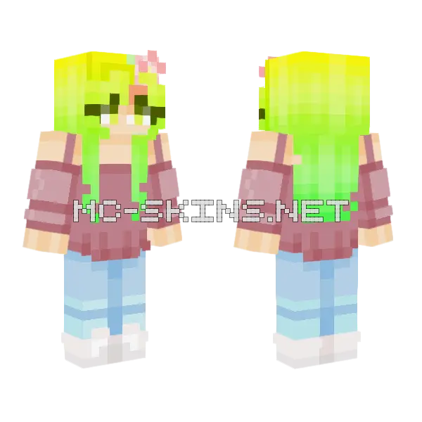 Fruit Girl Minecraft skin, front and back