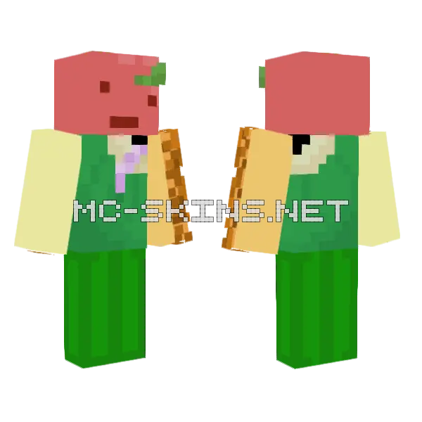 Fruit Guy But Better Minecraft skin, front and back