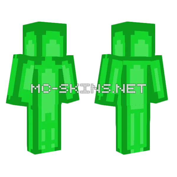 Frutiger Aero MSM Guy Green Minecraft skin, front and back