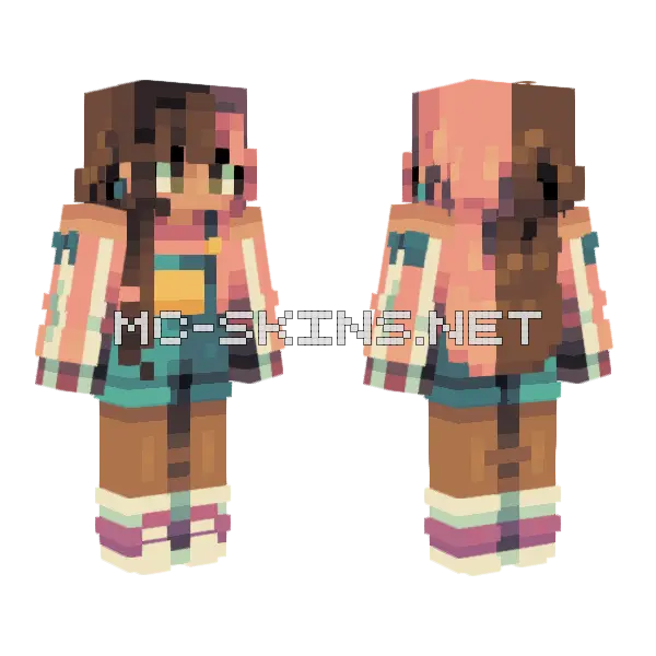 Fuchsia Te Minecraft skin, front and back