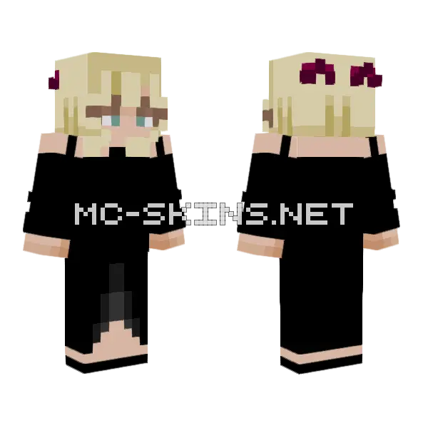 Fun3r4l111111 Black Dress Minecraft skin, front and back