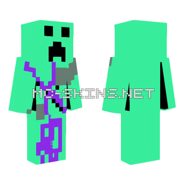 Funfetti Creeper Minecraft skin, front and back
