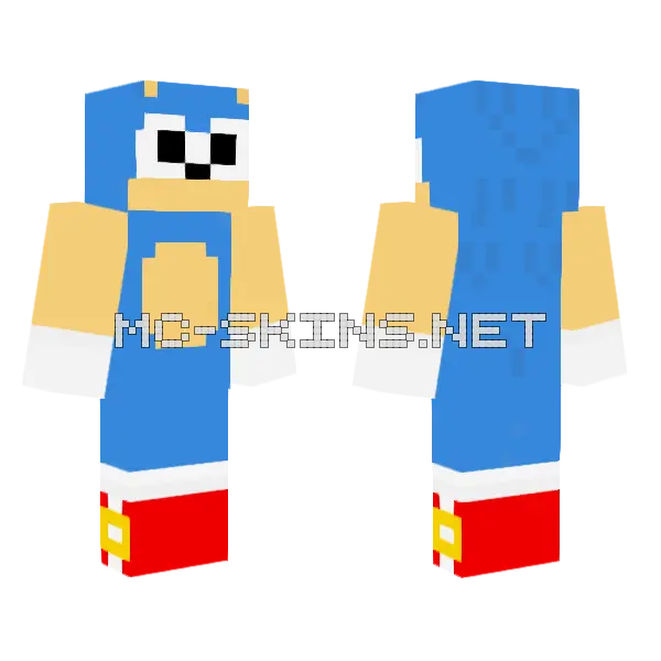 Funko Pop Classic Sonic Minecraft skin, front and back