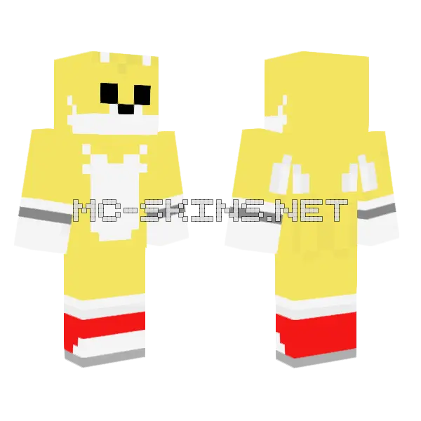 Funko Pop Super Tails Minecraft skin, front and back