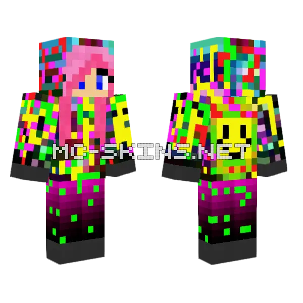 Funky Colored Hoodie, front and back
