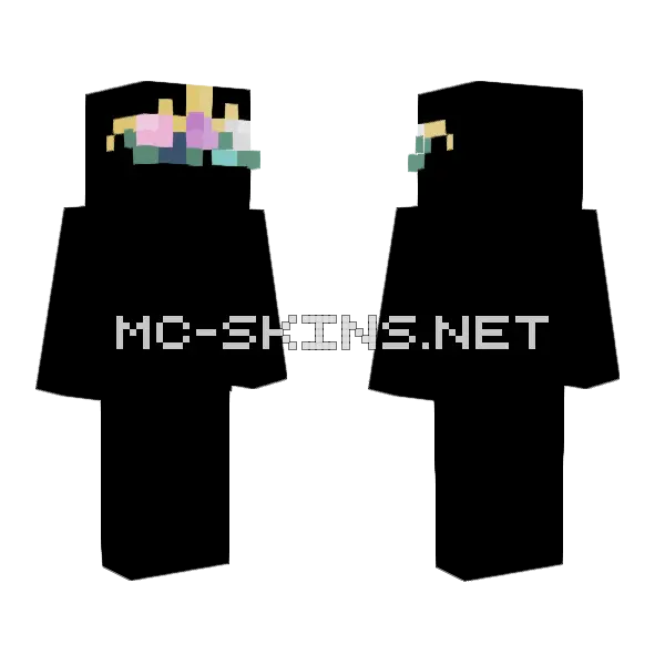 Funky Flower Crown Minecraft skin, front and back