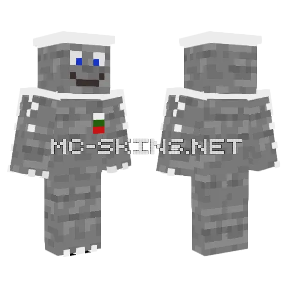 Funny Guy Stone Minecraft skin, front and back