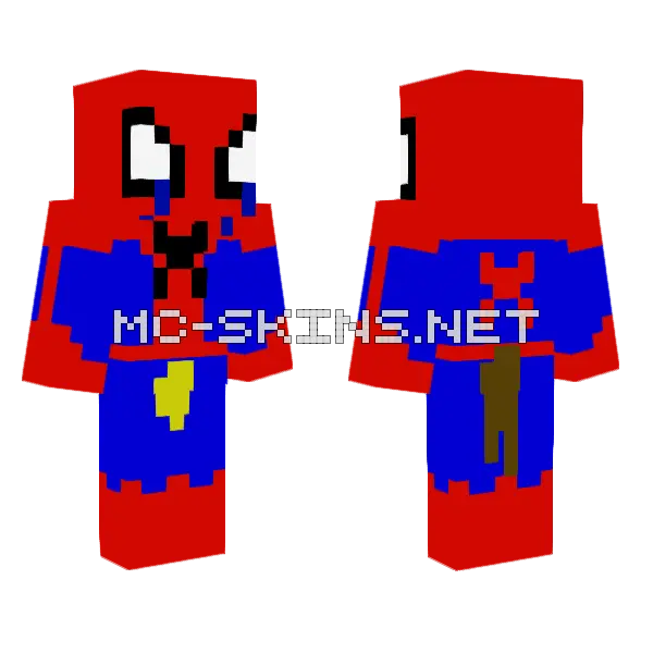 Funny Spiderman Minecraft skin, front and back