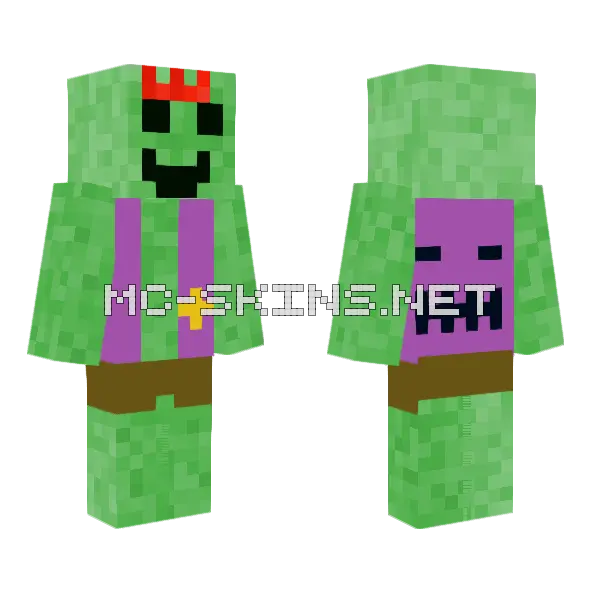 Funny Spike Monster Minecraft skin, front and back