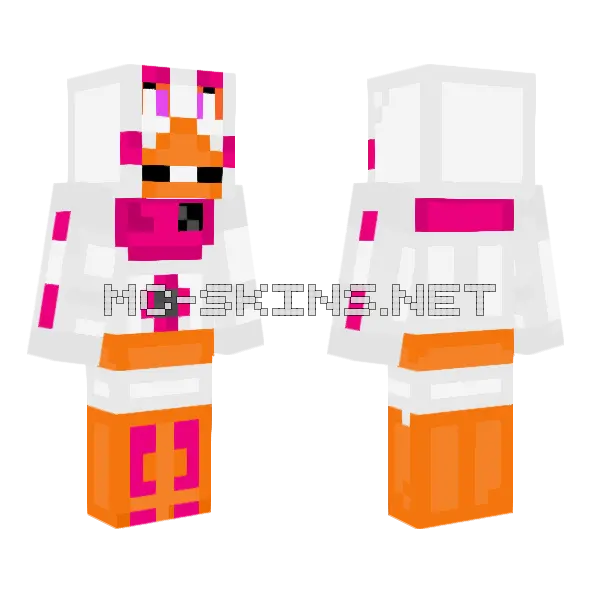 Funtime Chica Minecraft skin, front and back