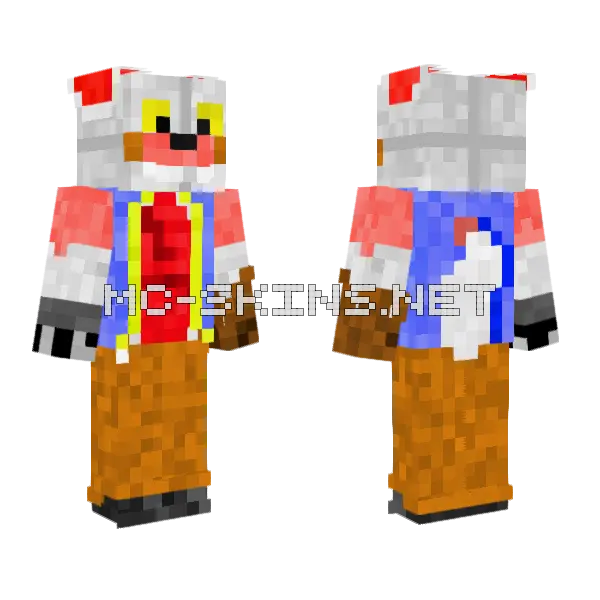 Funtime Foxy Minecraft skin, front and back