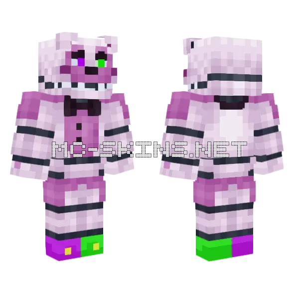 Funtime Freddy Beta 2 Minecraft skin, front and back