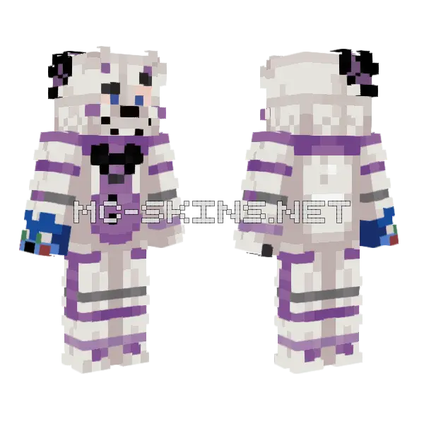 Funtime Freddy FNAF Minecraft skin, front and back