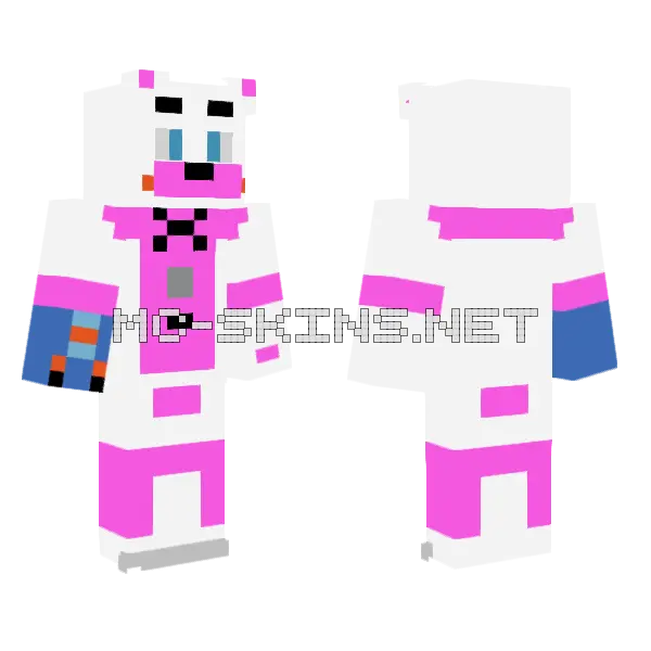 Funtime Freddy Imprezowy Freddy Minecraft skin, front and back