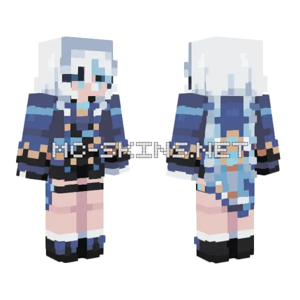 Furina De Fontaine Minecraft skin, front and back